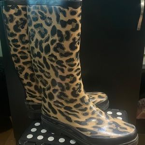 Leopard Cheetah Print Rain Boots